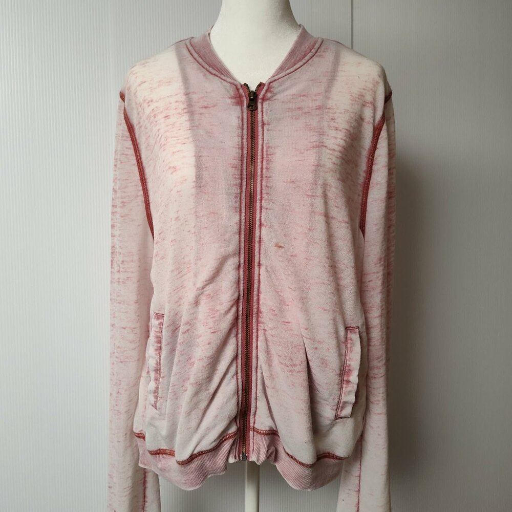 Paper Crane bomber-style zip front long sleeved top size Large